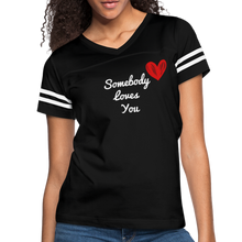Load image into Gallery viewer, Somebody Loves You Women&#39;s Vintage Sport - black/white