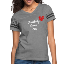 Load image into Gallery viewer, Somebody Loves You Women&#39;s Vintage Sport - heather gray/charcoal