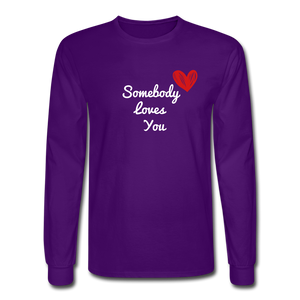 Somebody Loves You Long Sleeve T-Shirt - purple